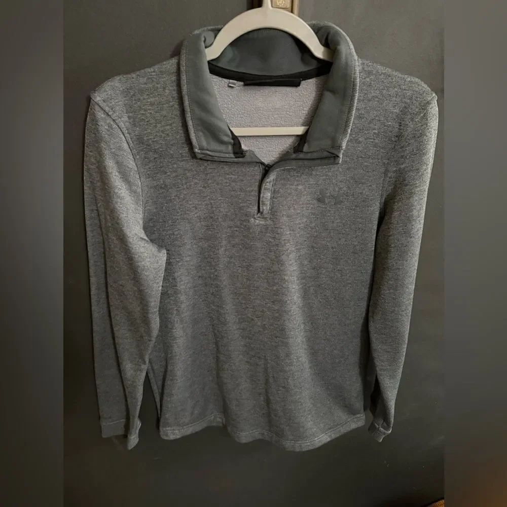 Under Armour Pullover Sweater Quarter Zip Men's Size Small Dark Grey